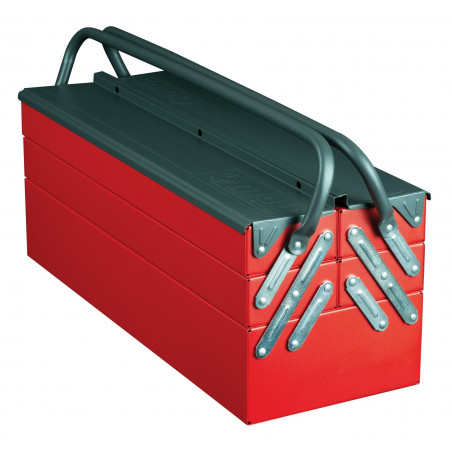 Boîte à outils métal 5 compartiments Bicolore L450mm - MOB 9501000001