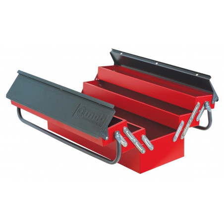 Boîte à outils métal 5 compartiments Bicolore L450mm - MOB 9501000001