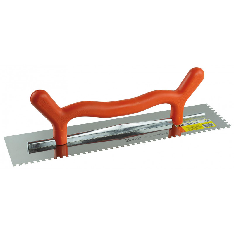 Platoir 2 mains lame Inox dentée 50x12cm Ep 0,6mm
