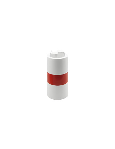 Fardier cylindrique en plastique avec bande fluorescente rouge