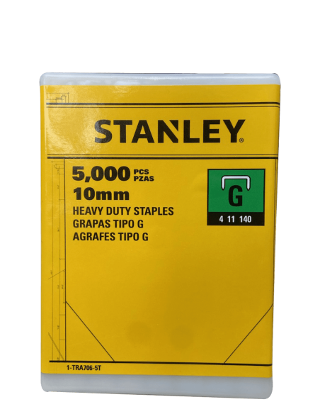 Agrafe 10 mm Type G   1-TRA706-5T - Boîte de 5000 pièces - STANLEY