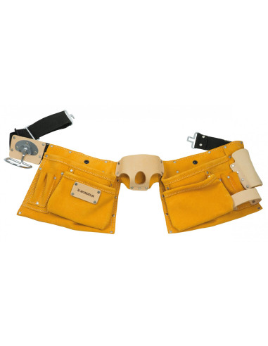 Poche double avec ceinture cuir souple -...