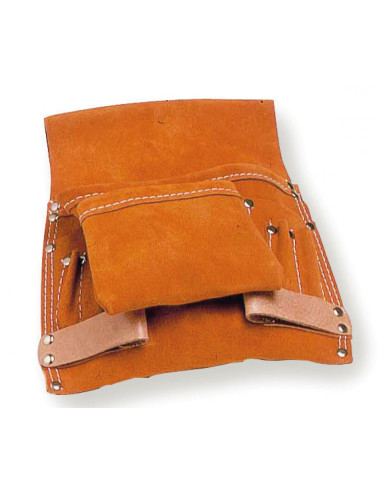 Poche à outils grand modèle cuir souple riveté...